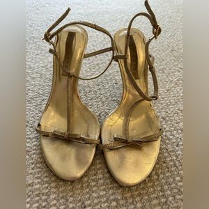 Pura Lopez sparkly gold high heel sandals size EU 37 (US size 6)